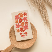 Carte De Visite Burange QR Code Super Floral Terracotta Boho