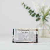 Carte De Visite Bureau avec bouteilles de produits chimiques (Debout devant)