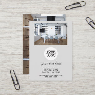 Carte De Visite Bureau avec logo et texte personnalisés pour entre