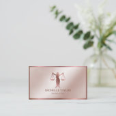 Carte De Visite Bureau d'avocat Rose Gold (Debout devant)