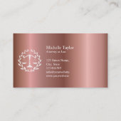 Carte De Visite Bureau d'avocat Rose Gold (Dos)