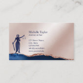 Carte De Visite Bureau d'avocat Rose Gold de la Marine moderne (Dos)