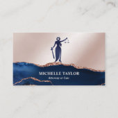 Carte De Visite Bureau d'avocat Rose Gold de la Marine moderne (Devant)