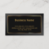 Carte De Visite Bureau de dentiste de monogramme - Noir et or (Dos)