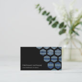 Carte De Visite Bureau de façade en verre noir gratte-ciel rectang (Debout devant)