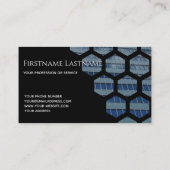 Carte De Visite Bureau de façade en verre noir gratte-ciel rectang (Dos)