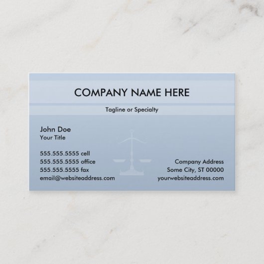 Carte De Visite Bureau de la justice (Devant)