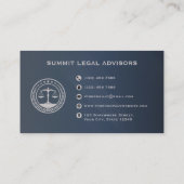 Carte De Visite Bureau de la loi sur les monogrammes gris foncé pe (Dos)