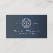 Carte De Visite Bureau de la loi sur les monogrammes gris foncé pe (Devant)