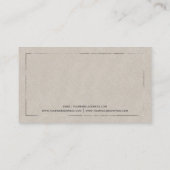 Carte De Visite Bureau De L'Avocat Beige Faux Linen (Dos)