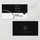 Carte De Visite Bureau de l'avocat | Blanc noir procureur (Devant / Derrière)