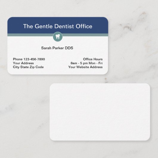 Carte De Visite Bureau de l'industrie dentaire Conception moderne (Devant / Derrière)
