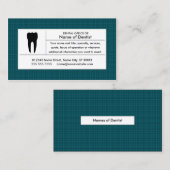 Carte De Visite bureau dentaire de plaid (Devant / Derrière)