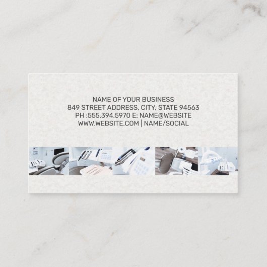 Carte De Visite Bureau dentaire | Dentiste (Dos)