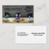 Carte De Visite Bureau d'entreprise | Vue supérieure (Devant / Derrière)