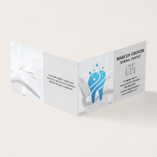 Carte De Visite Bureau des dentistes   Nettoyer la dent bleue   Ou
