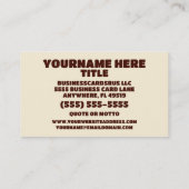 Carte De Visite Bureau Exécutif Classique Avocat (Dos)