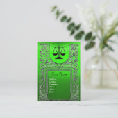 Carte De Visite BUREAU JURIDIQUE, AVOCAT Monogramme vert (Debout devant)