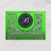 Carte De Visite BUREAU JURIDIQUE, AVOCAT Monogramme vert (Dos)