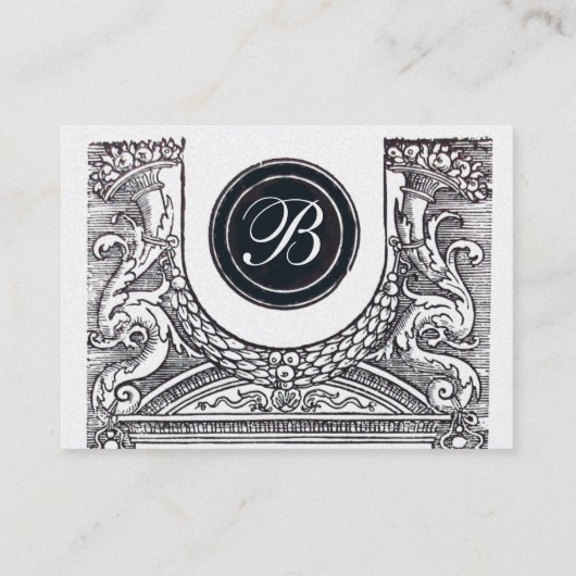 Carte De Visite BUREAU JURIDIQUE, MONogramme DU PROPRIÉTAIRE, Perl (Dos)