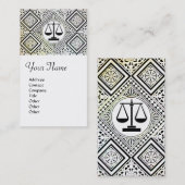 CARTE DE VISITE BUREAU JURIDIQUE, PROCUREUR DAMASK (Devant / Derrière)