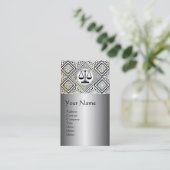 Carte De Visite BUREAU JURIDIQUE, PROCUREUR DAMASK Black Silver Pl (Debout devant)