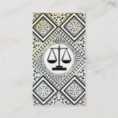 Carte De Visite BUREAU JURIDIQUE, PROCUREUR DAMASK Black Silver Pl (Dos)