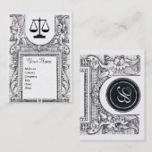 Carte De Visite BUREAU JURIDIQUE, PROCUREUR Monogramme Black White (Devant / Derrière)