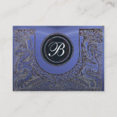 Carte De Visite BUREAU JURIDIQUE, PROCUREUR Monogramme, bleu (Dos)