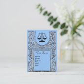 Carte De Visite BUREAU JURIDIQUE, PROCUREUR Monogramme, bleu (Debout devant)