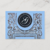 Carte De Visite BUREAU JURIDIQUE, PROCUREUR Monogramme, bleu (Dos)