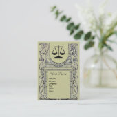 Carte De Visite BUREAU JURIDIQUE, PROCUREUR Monogramme, gris vert (Debout devant)