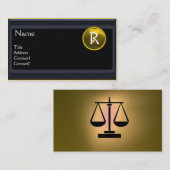 Carte De Visite BUREAU JURIDIQUE, PROCUREUR Monogramme noir jaune (Devant / Derrière)