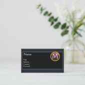 Carte De Visite BUREAU JURIDIQUE, PROCUREUR Monogramme noir violet (Debout devant)