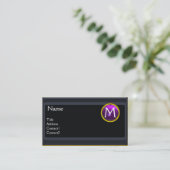 Carte De Visite BUREAU JURIDIQUE, PROCUREUR Monogramme noir violet (Debout devant)