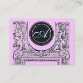 Carte De Visite BUREAU JURIDIQUE, PROCUREUR Monogramme, rose (Dos)