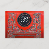 Carte De Visite BUREAU JURIDIQUE, PROCUREUR Monogramme, rouge (Dos)