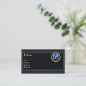 Carte De Visite BUREAU JURIDIQUE, PROCUREUR Monogramme saphir bleu (Debout devant)