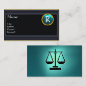 Carte De Visite BUREAU JURIDIQUE, PROCUREUR Monogramme saphir bleu (Devant / Derrière)