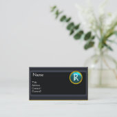 Carte De Visite BUREAU JURIDIQUE, PROCUREUR Monogramme saphir bleu (Debout devant)