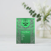 Carte De Visite BUREAU JURIDIQUE, PROCUREUR Monogramme vert (Debout devant)