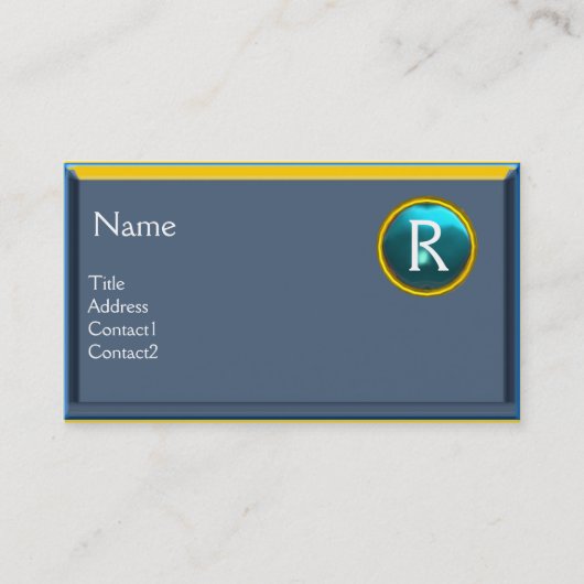 Carte De Visite BUREAU JURIDIQUE, PROCUREUR Saphir bleu monogramme (Devant)