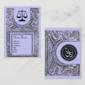 Carte De Visite BUREAU JURIDIQUE, PROPRIÉTAIRE 2 Monogramme, bleu (Devant / Derrière)