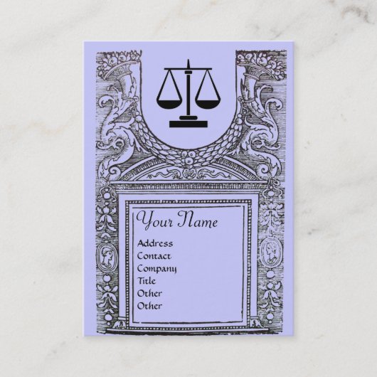 Carte De Visite BUREAU JURIDIQUE, PROPRIÉTAIRE 2 Monogramme, bleu (Devant)