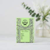 Carte De Visite BUREAU JURIDIQUE, PROPRIÉTAIRE Monogramme, vert (Debout devant)