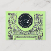 Carte De Visite BUREAU JURIDIQUE, PROPRIÉTAIRE Monogramme, vert (Dos)