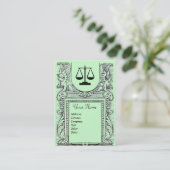 Carte De Visite BUREAU JURIDIQUE, PROPRIÉTAIRE Monogramme, vert (Debout devant)