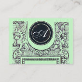 Carte De Visite BUREAU JURIDIQUE, PROPRIÉTAIRE Monogramme, vert (Dos)