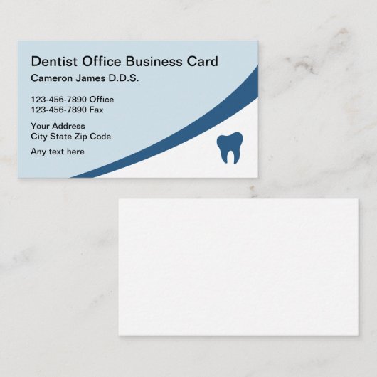 Carte De Visite Bureau moderne de dentiste (Devant / Derrière)