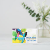 Carte De Visite Bureau Services de nettoyage ménager (Debout devant)